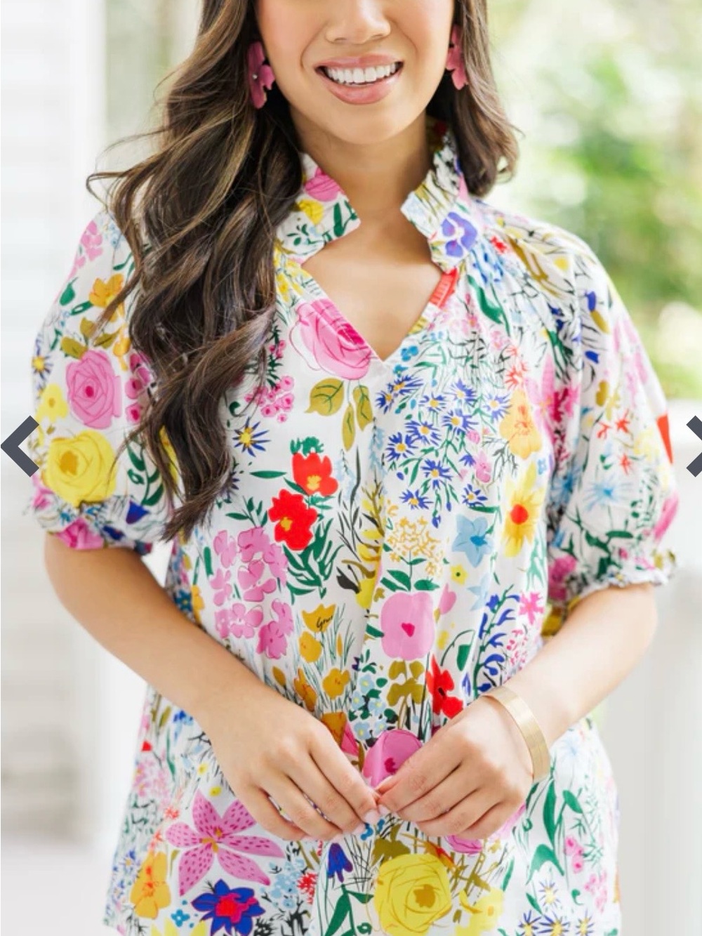 entro Floral Puff Sleeve Top